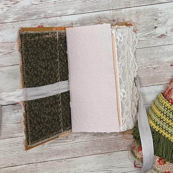 Small Red Floral Junk Journals, Handmade Recycled Journals, Chunky Junk Journals - Picture 16 of 16